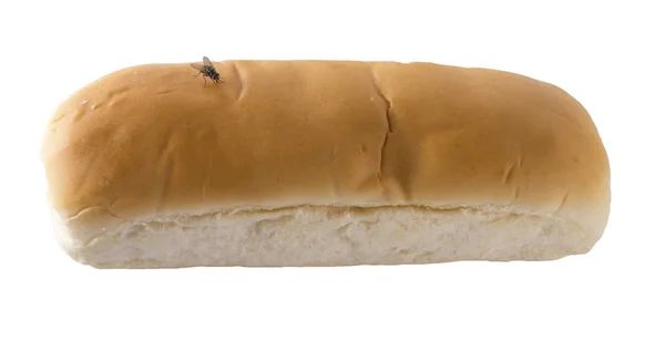 Brød på hvit bakgrunn – stockfoto