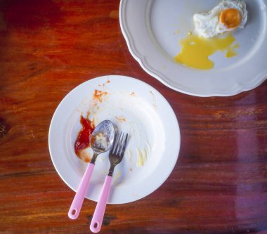 Kaşık ve çatal ile çanak 