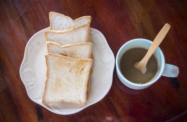 Ekmek ve kahve kahvaltı saati