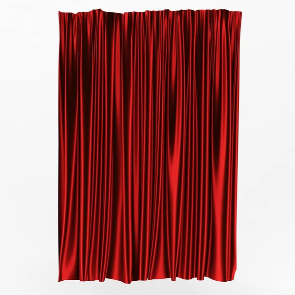 3D obrázek, abstraktní červená složit hadřík, závěsy na bílém pozadí. — Stock fotografie
