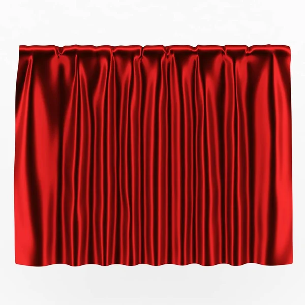 3d ilustración, abstracto rojo plegado tela, cortinas sobre un fondo blanco . — Foto de Stock