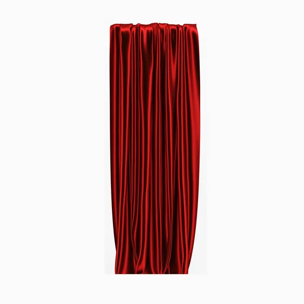3d ilustración, abstracto rojo plegado tela, cortinas sobre un fondo blanco . — Foto de Stock