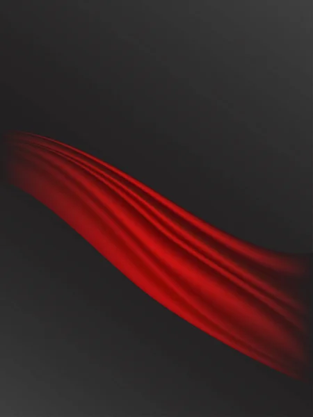 Fondo nero con lussuose tende di velluto rosso scarlatto seta (tendaggi). Illustrazione vettoriale . — Vettoriale Stock