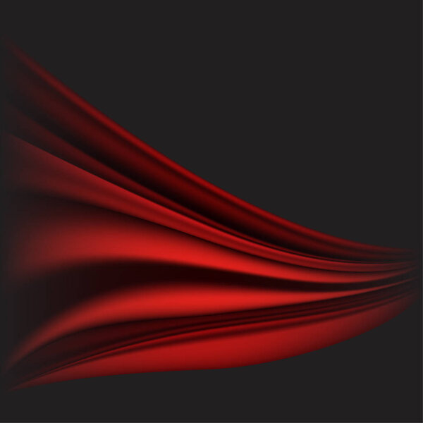 Черный фон с роскошными алыми красными шелковыми бархатными занавесками (драпировки). Векторная иллюстрация
.