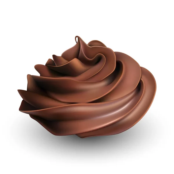 Crème fouettée au chocolat. Illustration vectorielle — Image vectorielle