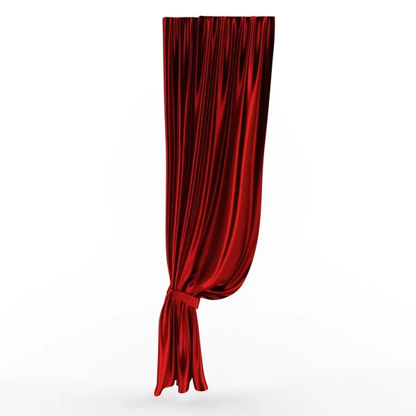 イラスト 抽象の折り畳まれた布 白地に赤のカーテン — ストック写真