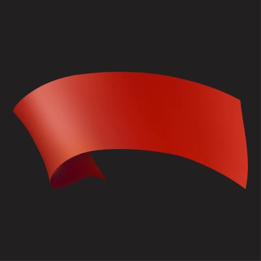 Siyah zemin üzerine kırmızı kurdele. Vektör çizim