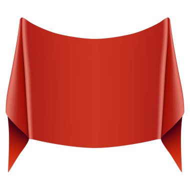 Beyaz arka planda kırmızı kurdele. vektör illüstrasyonu