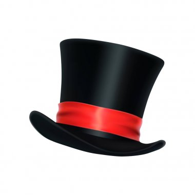 Siyah beyefendi şapka. Vektör çizim.