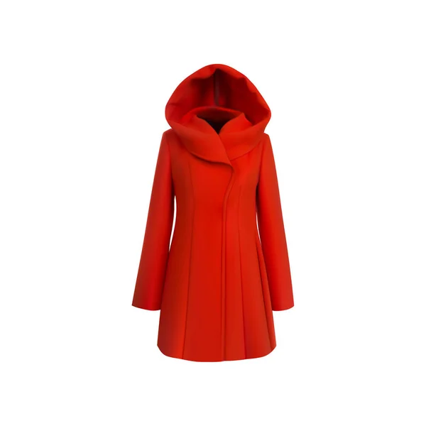 孤立した赤いコートは 白い背景をドレスします ベクトル図 — ストックベクタ