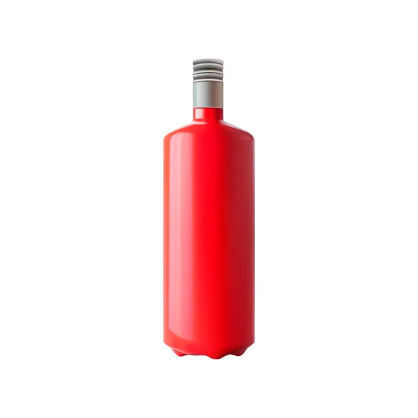 Rote Flasche Auf Weißem Hintergrund Vektorillustration — Stockvektor