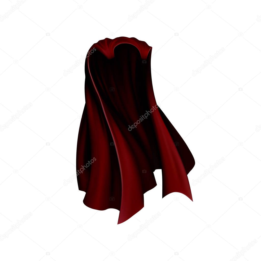 Red mantle, cloak, cape. Vector illustration.