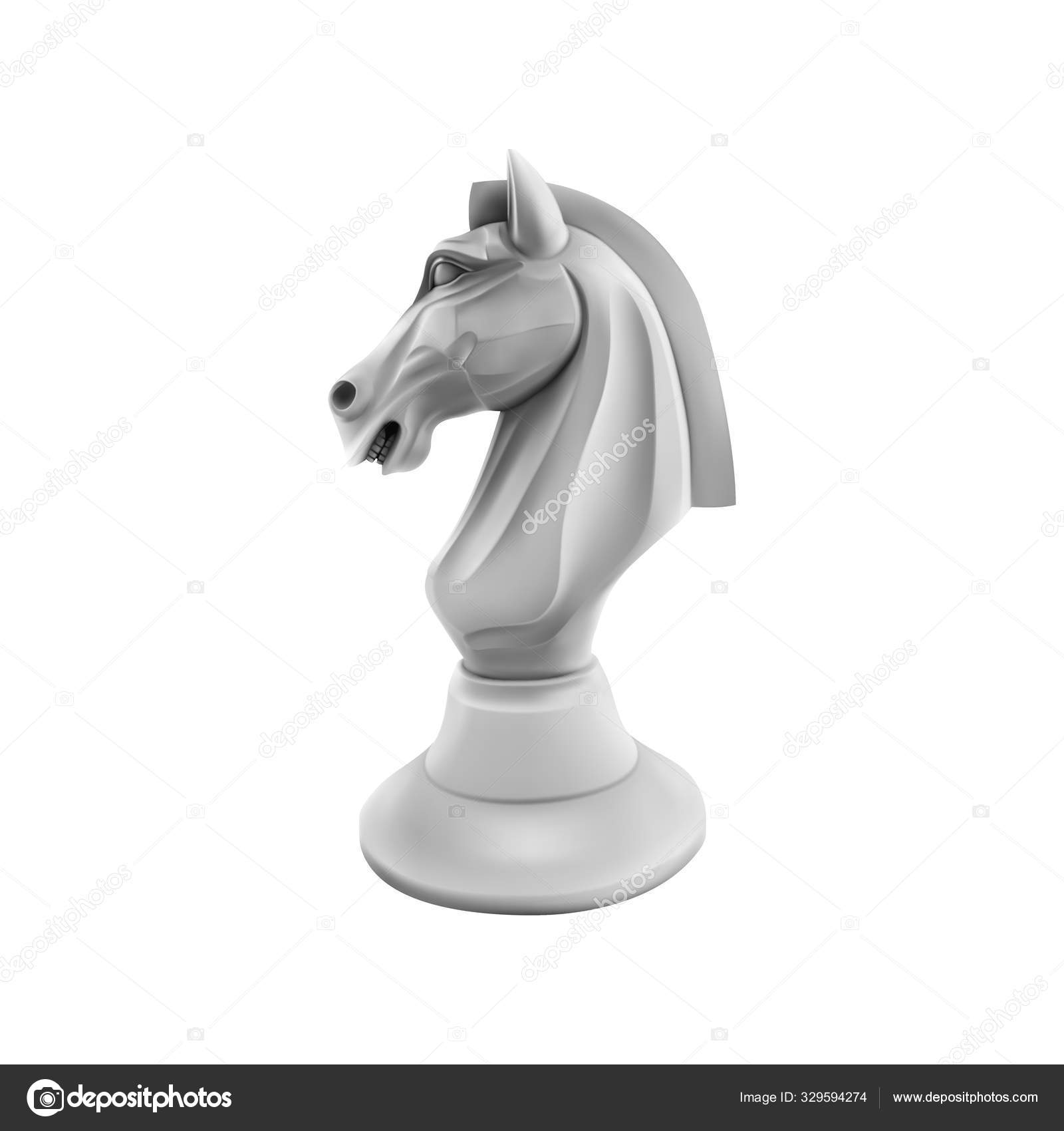 Ilustração de xadrez de cavalo em estilo 3d