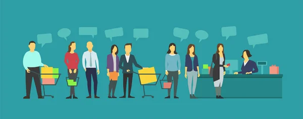 Sıra bakkal farklı insanlar. Satırda kalan kalabalık.