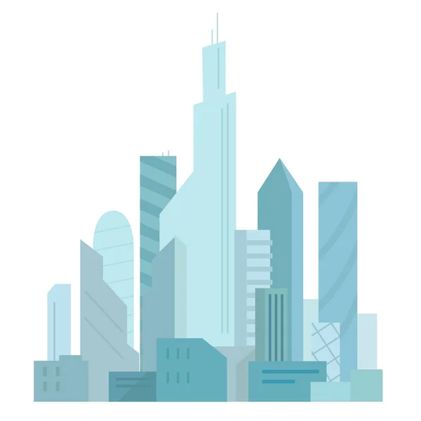 미래 도시입니다. 건물 마천루 건축 풍경입니다. 아주 키 큰 건물입니다. 비즈니스 센터. — 스톡 벡터