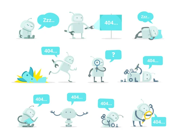 Robot ayarlamak 404 hata sayfası vektör kaza kaza komik kozmonot çalışan onarım bulunamadı.