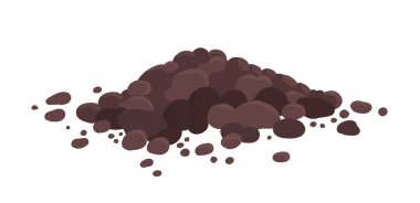 Pile of ground, heap of soil. For agricultural needs. Soil for growing plants. Vector illustration isolated on white background. clipart