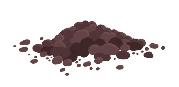 Pile of ground, heap of soil. For agricultural needs. Soil for growing plants. Vector illustration isolated on white background. — Stock Vector