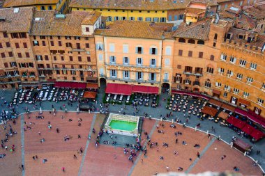 Havadan görünümü eski Merkezi şehir Toskana bölgesindeki Siena