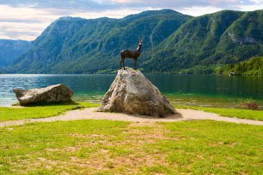 Yaz - göl Bohinj dağ gölü