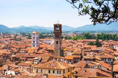 Lucca, İtalya'nın havadan görünümü