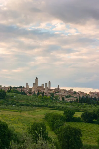 San Gimignano ortaçağ köyü, İtalya — Stok fotoğraf