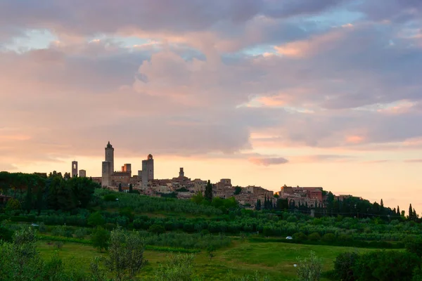 San Gimignano średniowiecznej wioski, Włochy — Zdjęcie stockowe