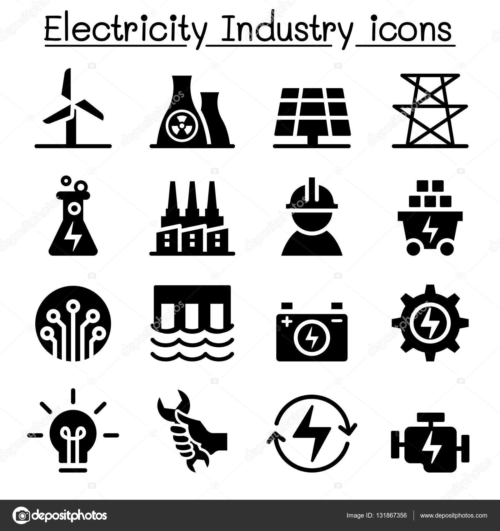 Ilustração do vetor do ícone da indústria da eletricidade ...