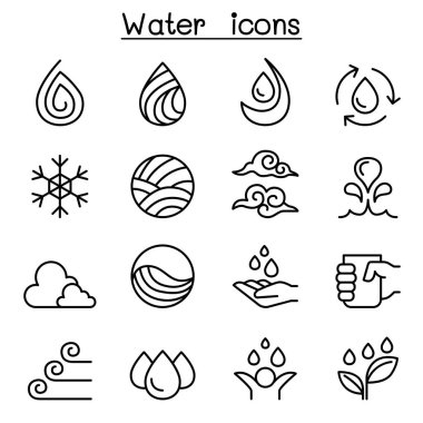 Vektör çizim grafik tasarım su Icon set