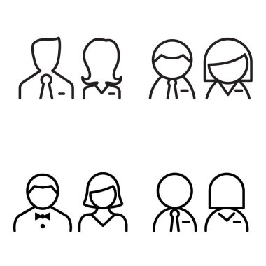 tuvalet simgeler vektör çizim sembol seti