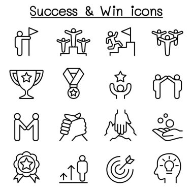 Başarı simgesi ince çizgi stili ayarla