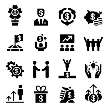 Vektör çizim grafik tasarım iş başarı Icon set