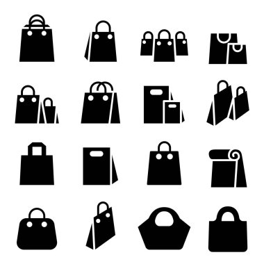 Vektör çizim grafik tasarım alışveriş çantası Icon set