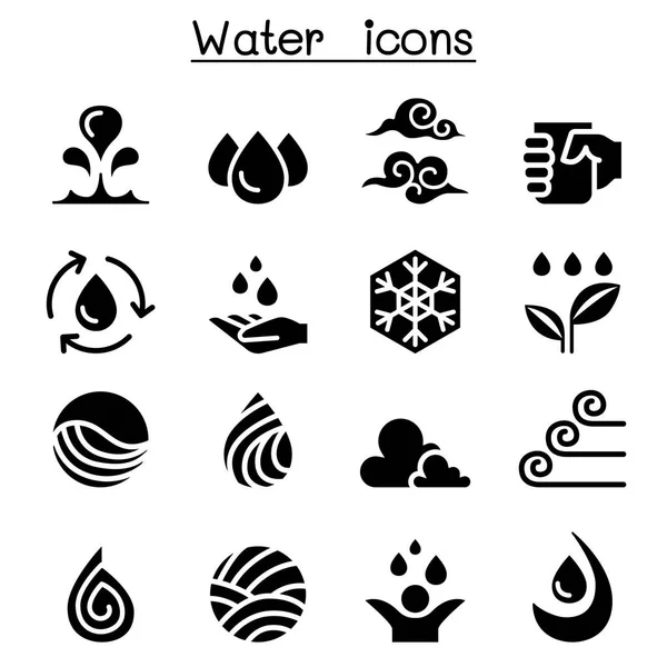 Icono de forma de agua conjunto vector ilustración Diseño gráfico — Archivo Imágenes Vectoriales