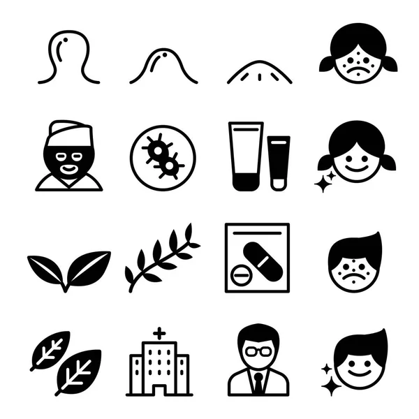 Acne icons set vector illustration Graphic design — Stock Vector
