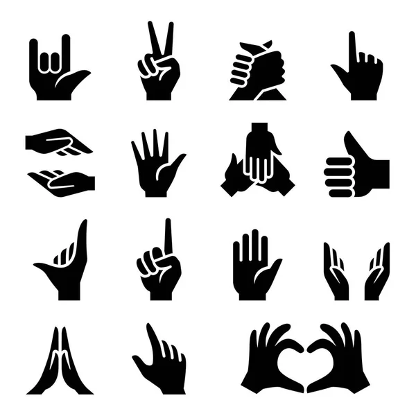 Ikona ruky sada vektorové ilustrace grafický design — Stockový vektor
