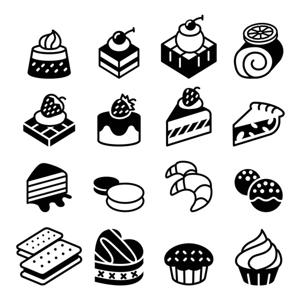 Dessert & bakkerij pictogramserie — Stockvector