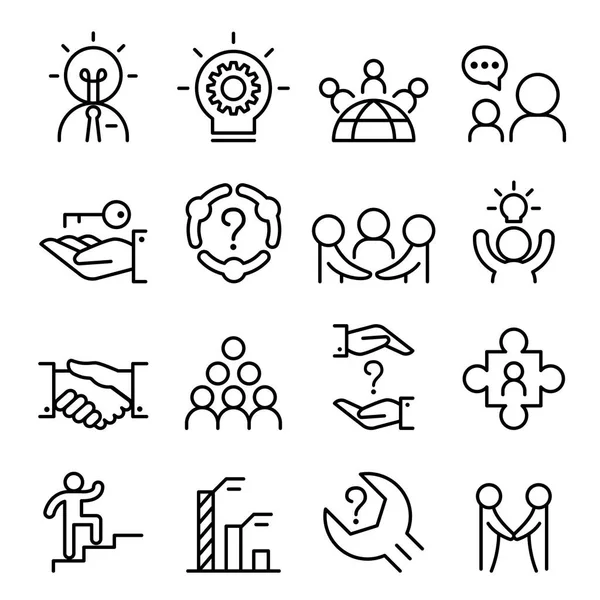 İnce çizgi stilinde iş Danışmanı Icon set