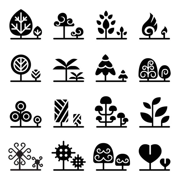 Baum Symbole Vektor Illustration Grafik Design — Stockvektor