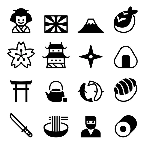 Japan pictogrammen, Vector Illustratie grafisch ontwerp — Stockvector