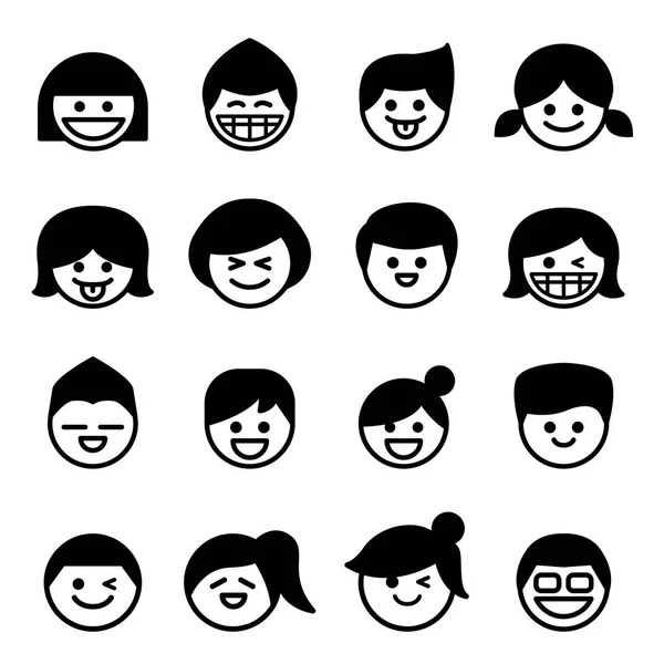 Smileyn & glada ansikte ikoner. Vektorillustration — Stock vektor