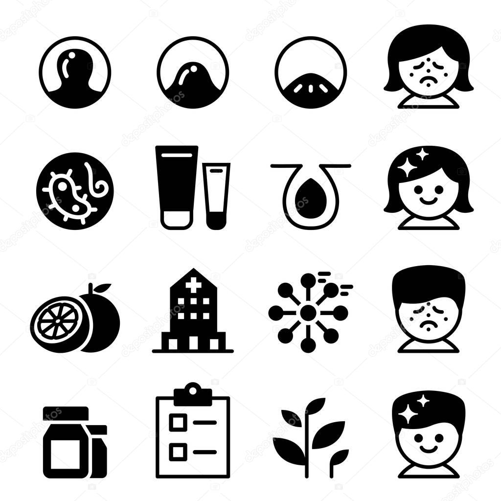 Acne icon set Vector illustration collection