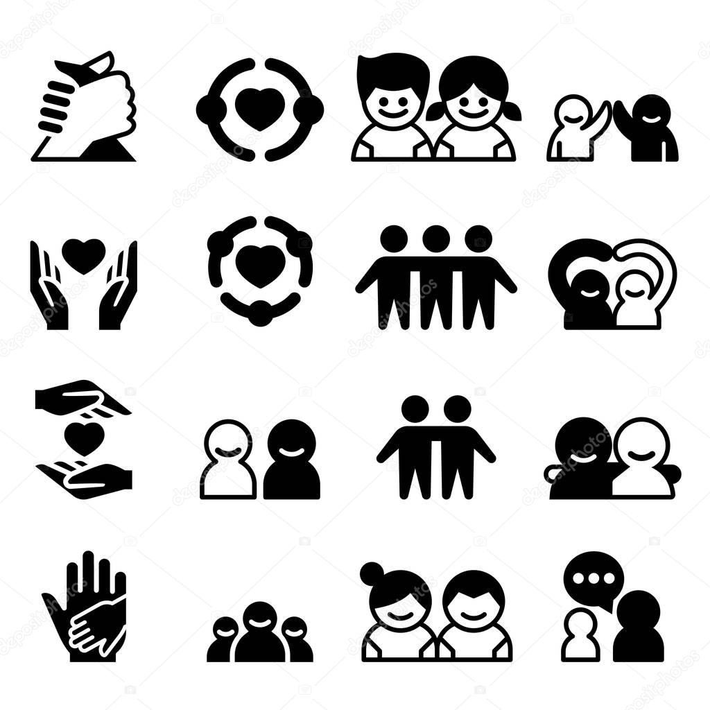 Friendship & Friend icons Vector illustration Graphic design