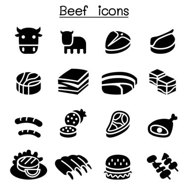 Et, sığır eti Icon set