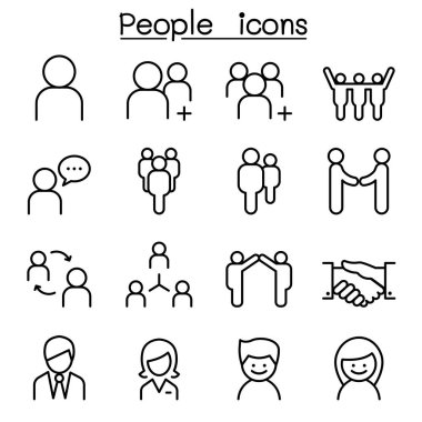 İnce çizgi biçiminde insanlar simgesi