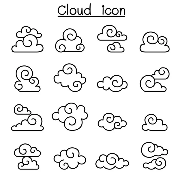 Abstrait Cloud, Cloud chinois, Curl cloud, Décoration cloud, c — Image vectorielle