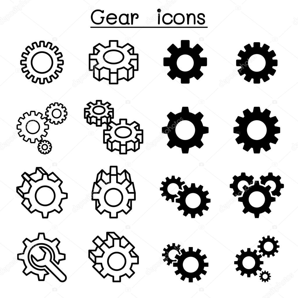 Gear icons set vector illustration Graphic design