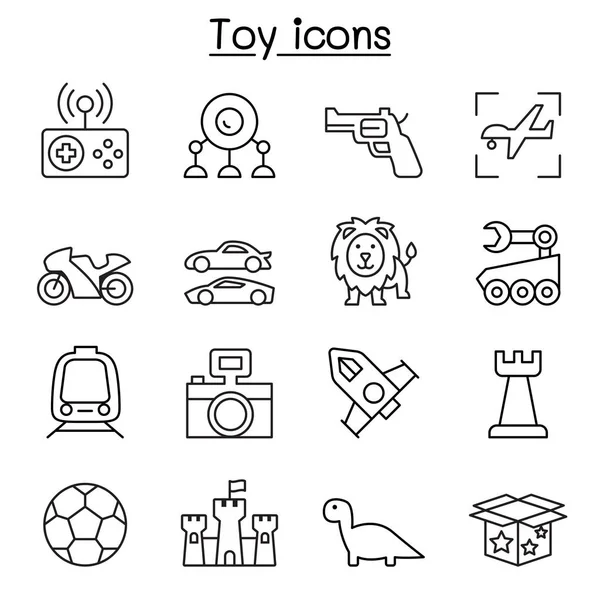 Набір піктограм іграшки у стилі тонкої лінії — стоковий вектор