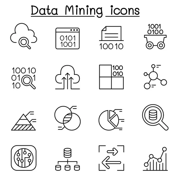 Tecnología de minería de datos, transferencia de datos, almacén de datos, Big data — Vector de stock