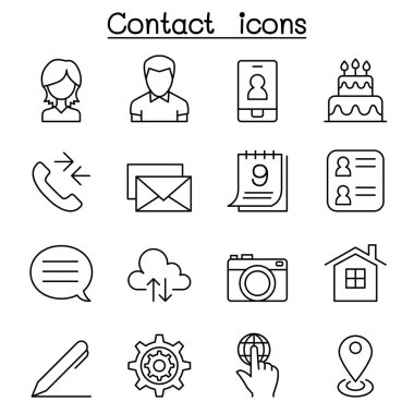 Kişi simgesi ince çizgi stili ayarla